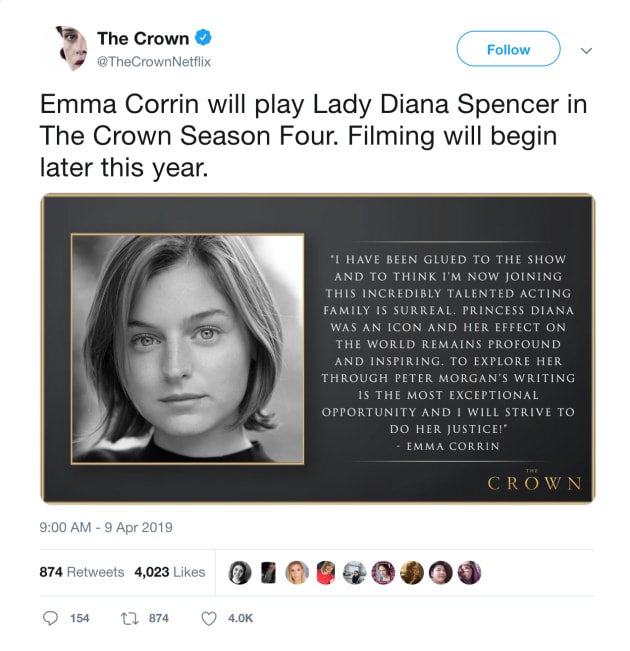 The Crown Season 4 Casts Princess Diana I Will Strive To Do Her Justice Tv Fanatic