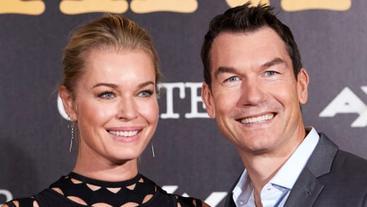 Actor Jerry O'Connell and wife Rebecca Romijn attend 'Carter' photocall at Hotel Urso 