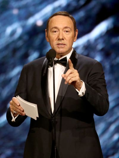 Kevin Spacey onstage to present Britannia Award for Excellence in Television