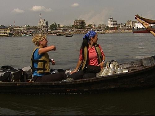 Nat and Kat Direct Their Boat