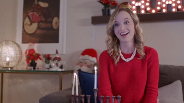 Lighting the Menorah - Misletoe & Menorahs