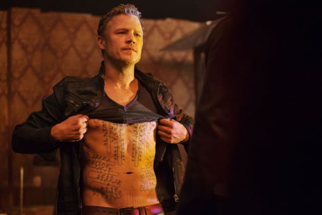 Alex Flashes His Tattoos - Dominion Season 2 Episode 2