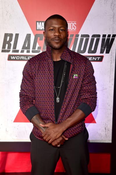 Edwin Hodge attends the Black Widow World Premiere Fan Event 