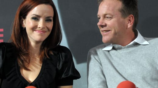 Actress Annie Wersching and actor Kiefer Sutherland 