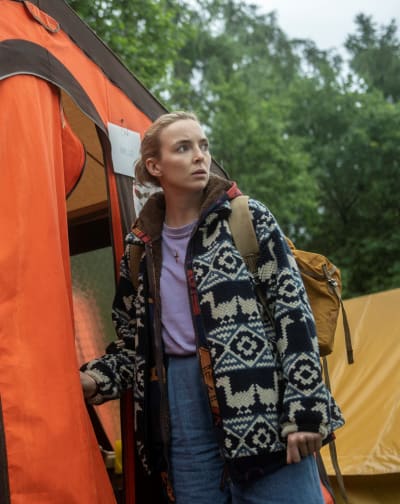 Villanelle Going In Her Tent - Killing Eve Season 4 Episode 2