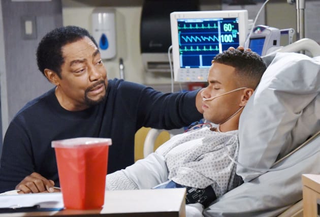 Abe At Theo's Bedside - Days of Our Lives
