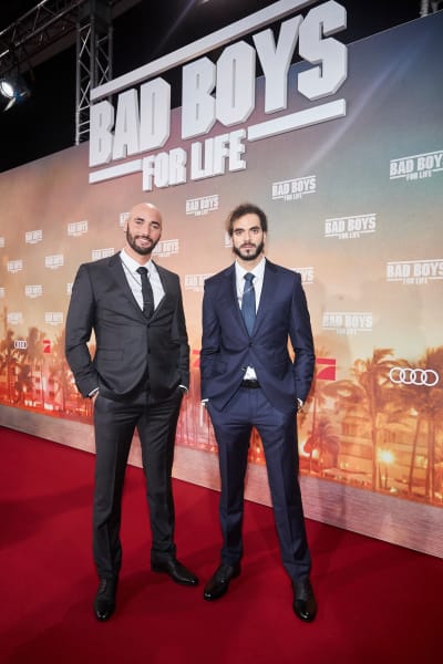 Bilall Fallah and Adil El Arbi attend the Berlin premiere of "Bad Boys For Life" at Zoo Palast 