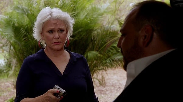 Sharen Gless with a Gun