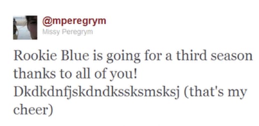 Missy Peregrym Tweet