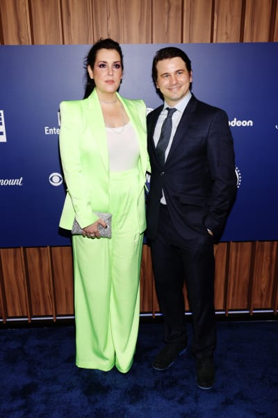 Melanie Lynskey and Jason Ritter attend the 2022 Paramount Emmy Party