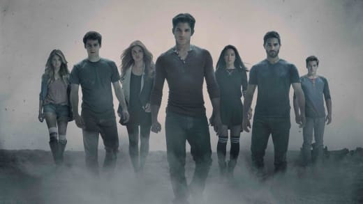 Scott and his pack (wide) - Teen Wolf