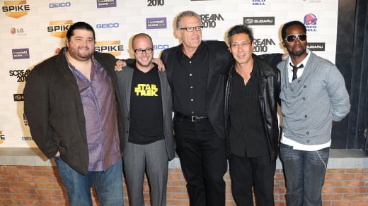 Jorge Garcia, executive producers Damon Lindelof, Carlton Cuse, actors Francois Chau and Harold Perrineau onstage during Spike TV's "Scream 2010" 