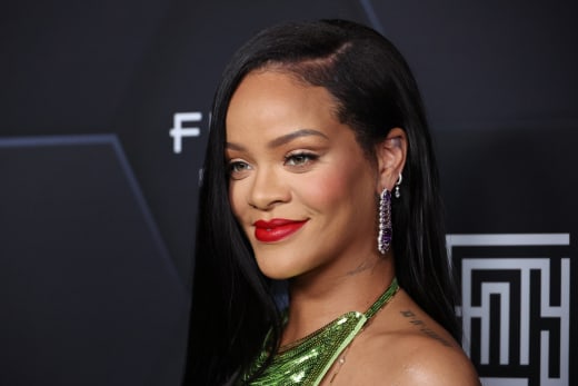 Rihanna poses for a picture as she celebrates her beauty brands fenty beauty and fenty skin at Goya Studios