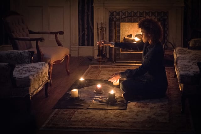 Tasha lights some candles - Supernatural Season 12 Episode 20