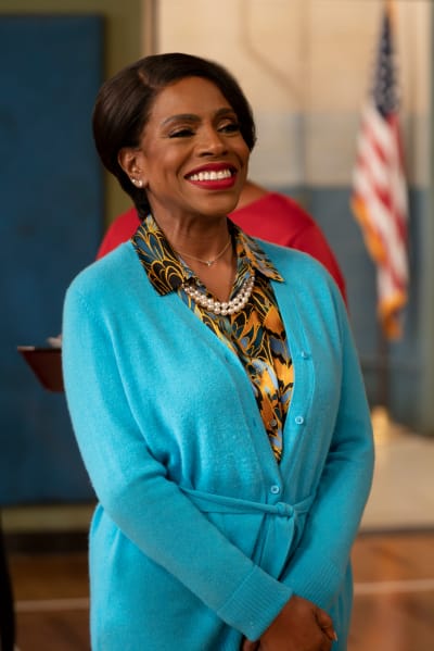 Barbara Smiles in Blue - Abbott Elementary Season 3 Episode 5