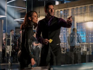 WIDE Lucifer and Maze at Station Season 5 Episode 8