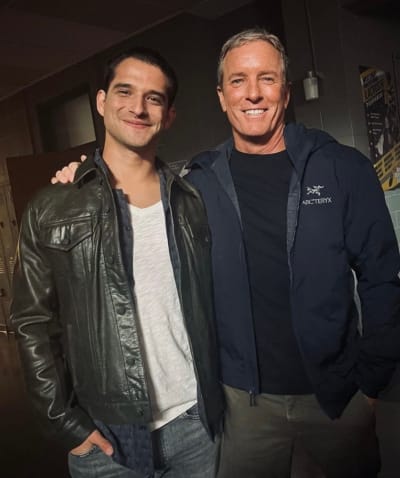 Tyler Posey and Linden Ashby on the set of Teen Wolf