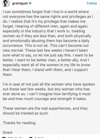 Grant Gustin Instagram Post