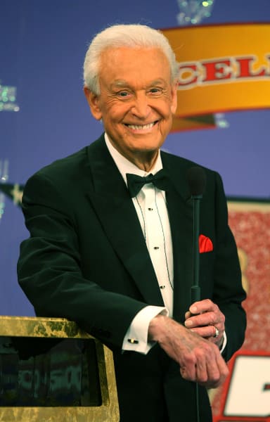 Host Bob Barker speaks during the tapeing of a final special of 