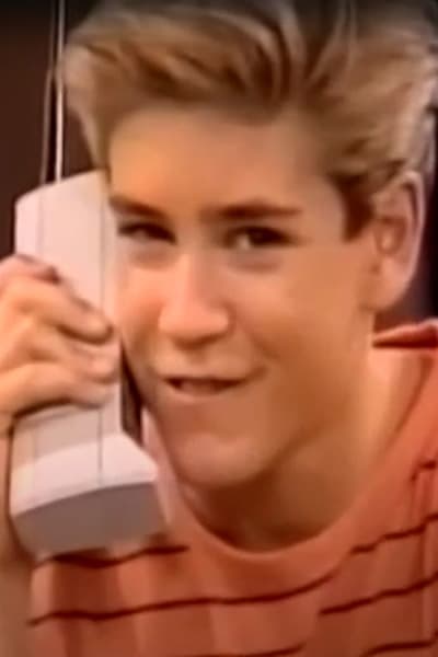 Zack Morris on the Phone Looking Smug - Saved By the Bell