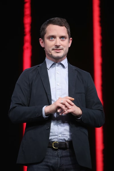 Elijah Wood, Actor and Creative Director at Spectrrevision, speaks during the Ubisoft E3 