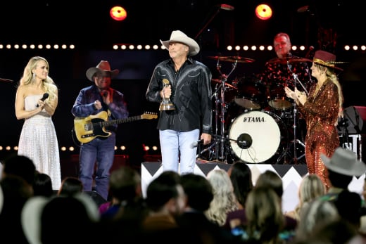 Carrie Underwood, Alan Jackson, recipient of the Willie Nelson Lifetime Achievement Award, Lainey Wilson and Jon Pardi 