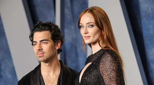 Joe Jonas and Sophie Turner attend the 2023 Vanity Fair Oscar Party Hosted By Radhika Jones at Wallis Annenberg Center