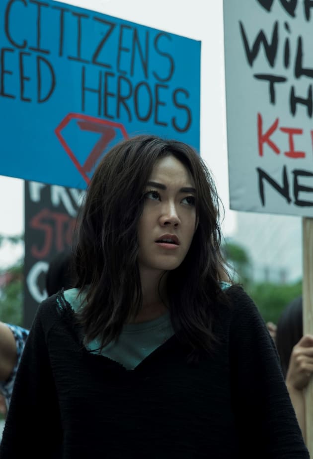 Kimiko at a Rally - The Boys Season 2 Episode 4