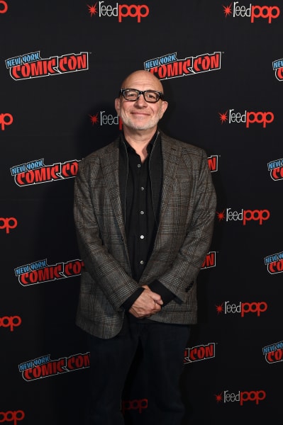Akiva Goldsman poses for a photo during New York Comic Con 2019 Day 3 at the Hulu Theater at Madison Square Garden 