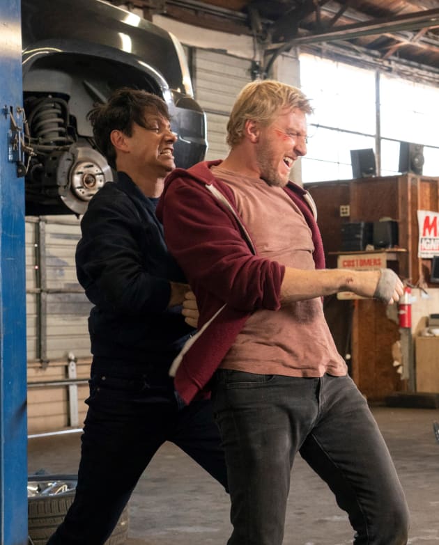Chop Shop Takedown Tall Cobra Kai Season 3 Episode 1 TV Fanatic