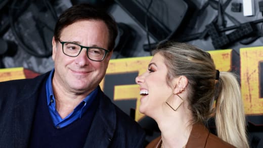 Bob Saget (L) and wife Kelly Rizzo attend the "MacGruber" screening and premiere 