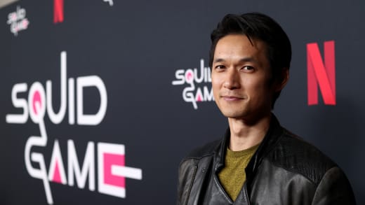 Harry Shum Jr. attends the Los Angeles screening of Netflix's "Squid Game