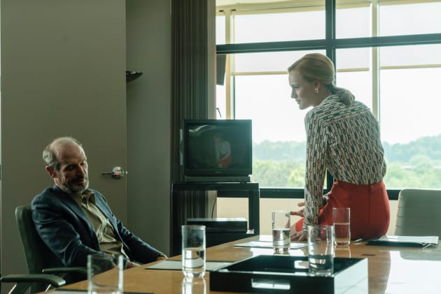 Donna Looms over Boz - Halt and Catch Fire Season 4 Episode 2