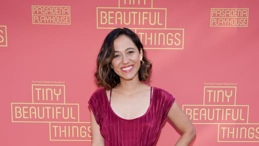 Sara Amini attends the opening night performance of "Tiny Beautiful Things" 