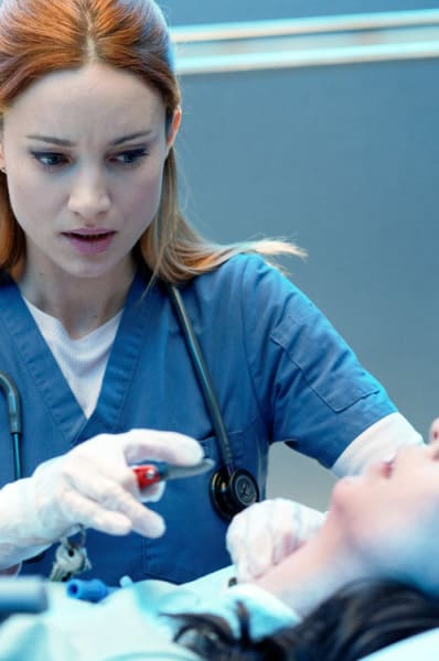 Mags Operates In Elevator - Transplant Season 1 Episode 10