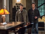 Sam and Dean relax in the bunker - Supernatural Season 12 Episode 17