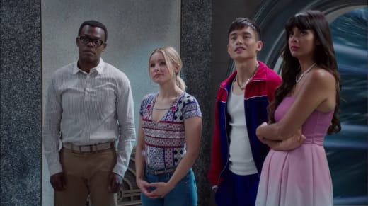 Team Cockroach about to be sent to the Bad Place - The Good Place Season 2 Episode 12