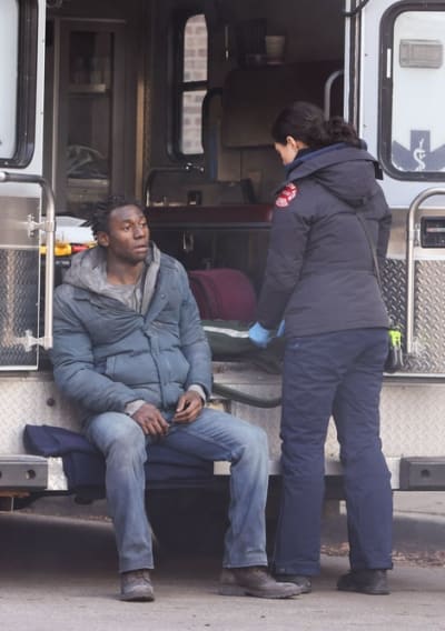 Violet Helps Coughing Man - Chicago Fire Season 12 Episode 2
