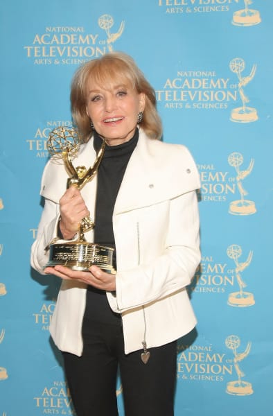 Barbara Walters accepts a Lifetime Achievement Award during the 30th annual News & Documentary Emmy Awards