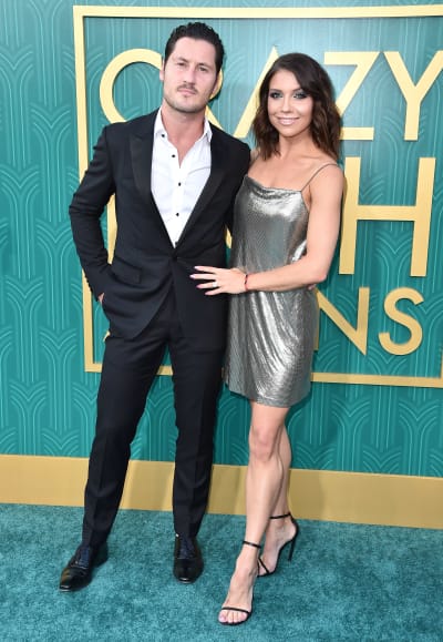 Val Chmerkovskiy and Jenna Johnson attend the premiere of Warner Bros. Pictures' 
