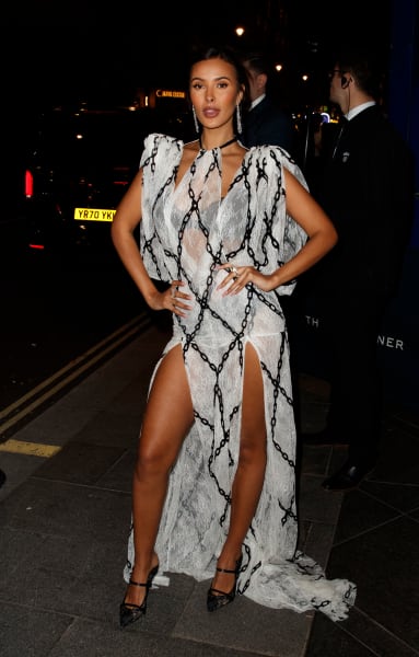 Maya Jama attends the British Vogue Forces for Change Dinner at The Londoner Hotel
