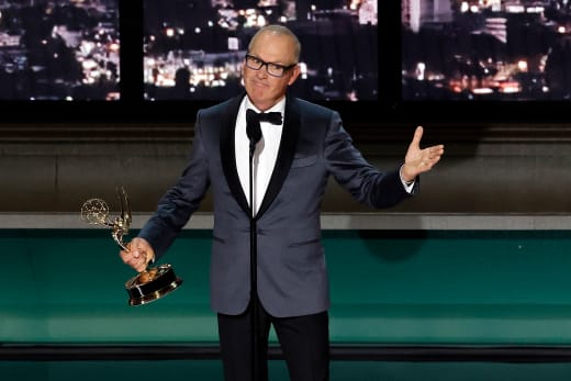 Michael Keaton accepts Outstanding Lead Actor in a Limited or Anthology Series or Movie for "Dopesick onstage during the 74th Primetime Emmys at Microsoft Theater 