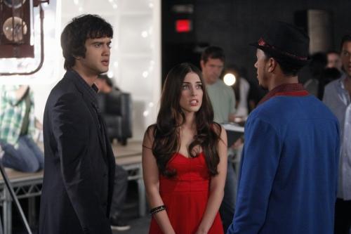 Adrianna and Navid on Set
