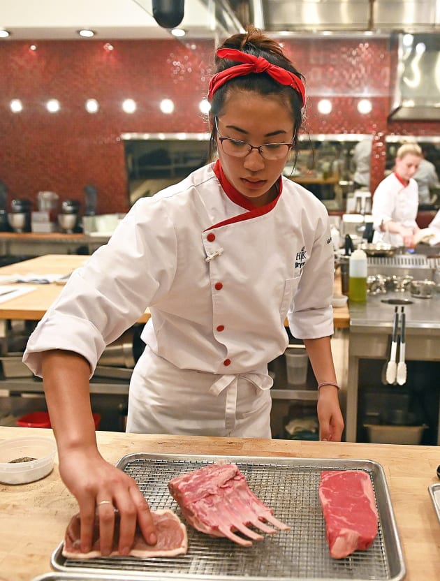 Prepping the Pork - tall - Hell's Kitchen Season 20 Episode 4