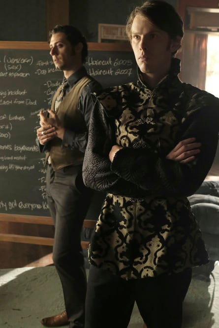 Eliot and Charlton in Front of Chalkboard - The Magicians Season 4 Episode 5