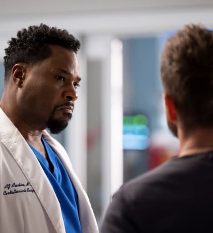 Delivering News to a Friend -tall - The Resident Season 5 Episode 11