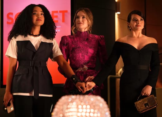 Kat, Sutton, and Jane arm in arm - The Bold Type Season 5 Episode 2