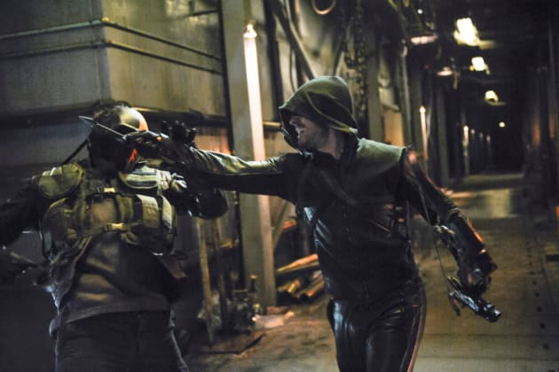 Arrow Throws a Punch