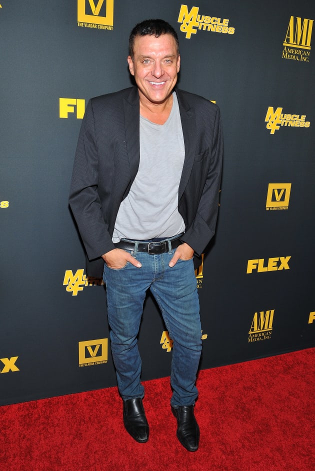 Actor Tom Sizemore arrives at the Los Angeles premiere of 'GENERATION IRON'