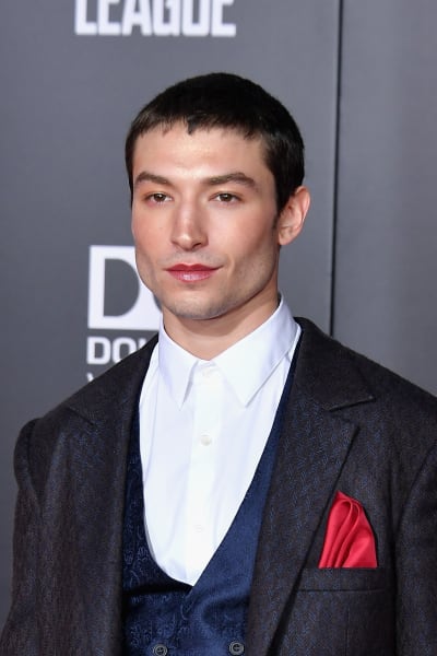 Actor Ezra Miller attends the premiere of Warner Bros. Pictures' "Justice League" 